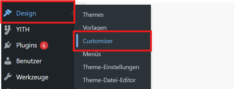 wordpress design customizer